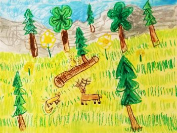 Emma Weatherill, Age 9, Fox and Rabbits from The Magic of the Forest