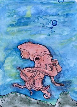 Logan Holmes, Age 11, Mother Giant Octopus from Gentle Giant Octopus