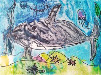 Gabriel Dieme, Age 7, Orca from Whales Diving into the Unknown by Casey Zakroff